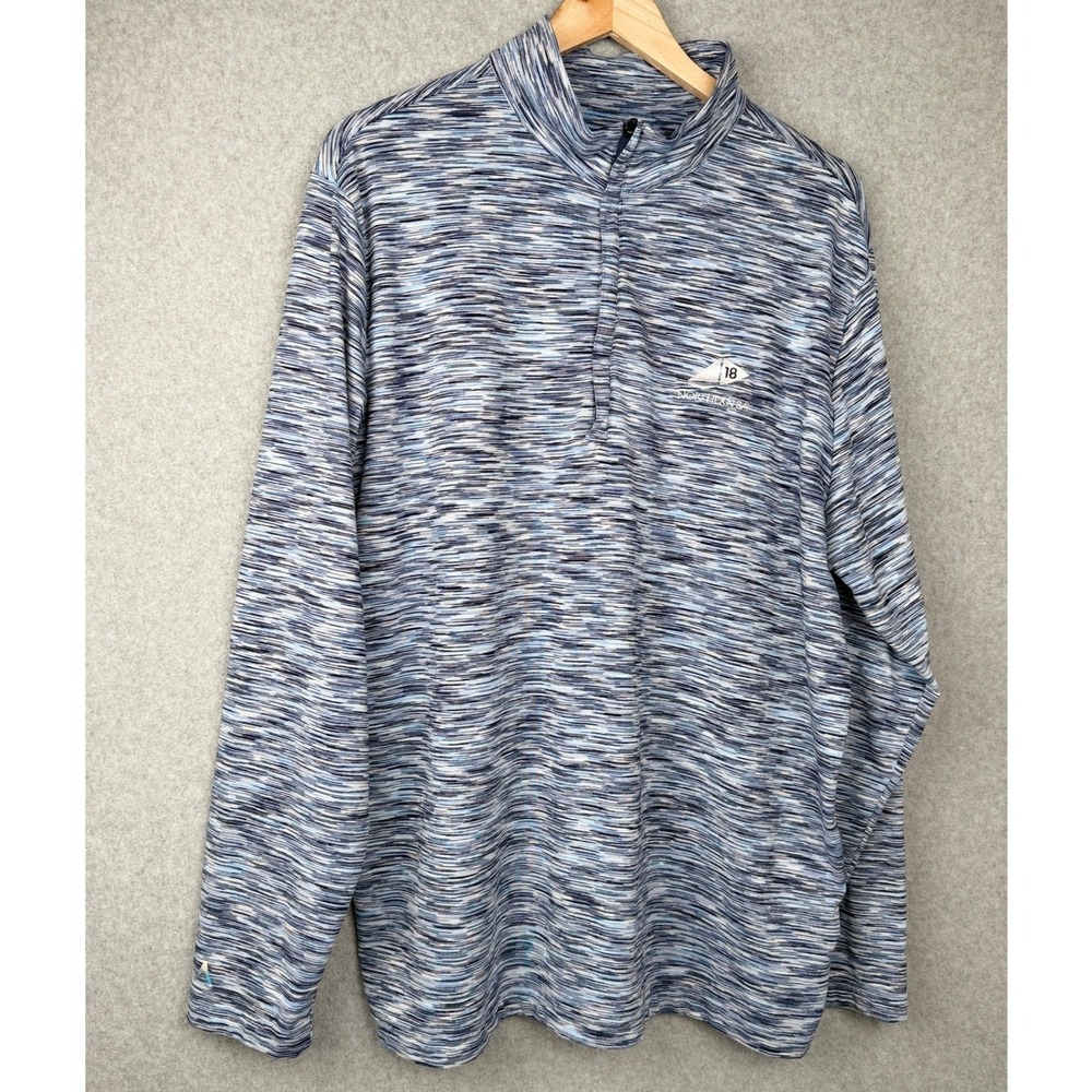 Antigua Pullover Mens XL Blue Space Dye 1/4 Zip Northern Bay 18